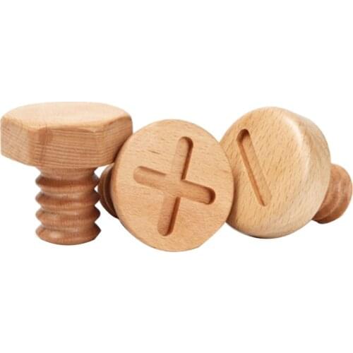 Wooden Hook Clothes Coat Hook Screw Design Beech Wood Key Rack Wall Hanging Key Rack Nordic Home Coat Rack