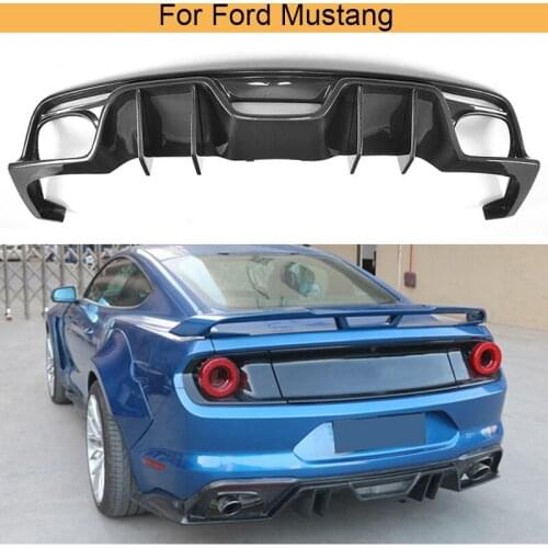 For Mustang Carbon Fiber Rear Bumper Diffuser Lip Spoiler for Ford Mustang Convertible Coupe 2 Door Only 2015-2017 USA Market