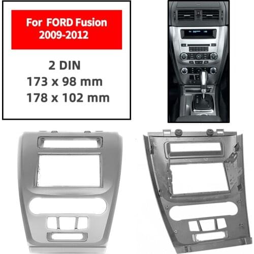 Double Din Radio Fascia for FORD Fusion 2009-2012 Panel Dash Mount Installation Trim Kit Face Black Frame GPS 173 x 98 mm