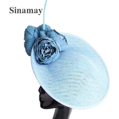 Elegant Women Big Derby Fascinators Hats Headbands Elegant Ladies Chuch Formal Headpiece Flower Headwear Cocktail Accessories
