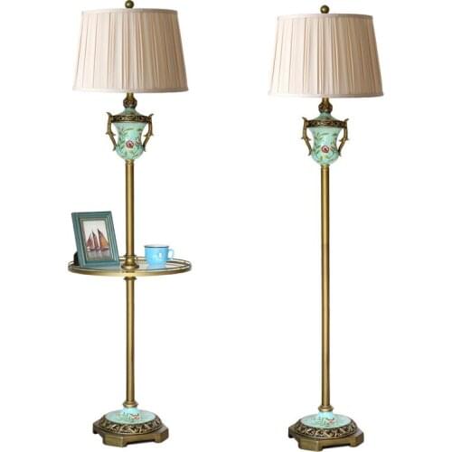 European Pastoral Country Blue Dimmer Floor Lamp Foyer Sofa Corner Modern Classical Nordic Reading Floor Light D22