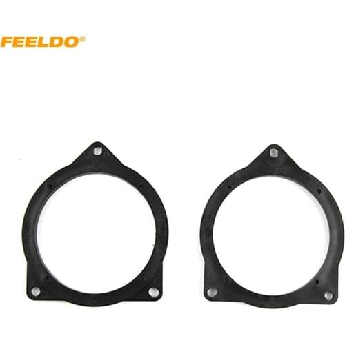FEELDO 2pcs Car Speaker Spacer Mats Adapter for BMW 5 Mediant Front Door to 3.5" Stereo Mat Refit Holder Rings Kits#6023