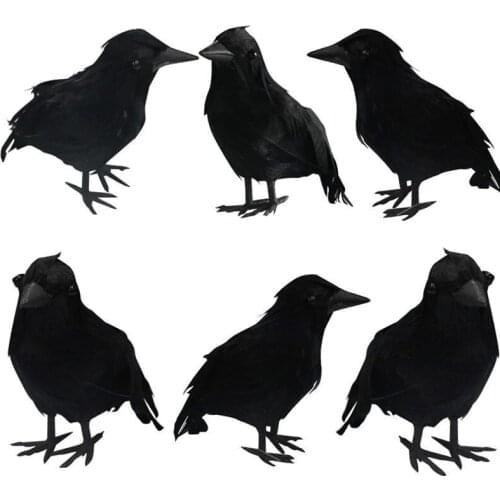 Halloween Simulation Black Crow Animal Model Bird Raven Prop Scary Party Home Bar Decoration For Party Supplies Gift