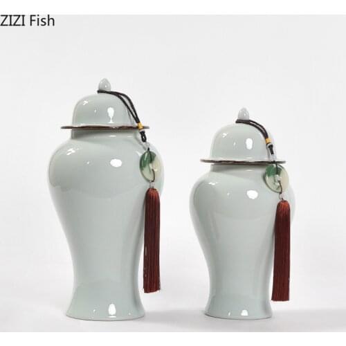 Classical General Jar Modern Ceramic Large Vase Flower Arrangement Porcelain Storage Jar Desktop Decoration Crafts Furnishings