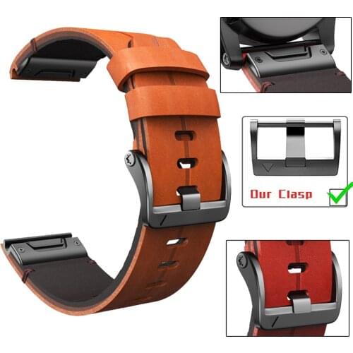 Leather Watch Band Strap For Garmin Fenix 5 Plus 6 Pro 5X 6X S60 MK1 Quickfit Strap Forerunner 935 945 Smartwatch Accessories
