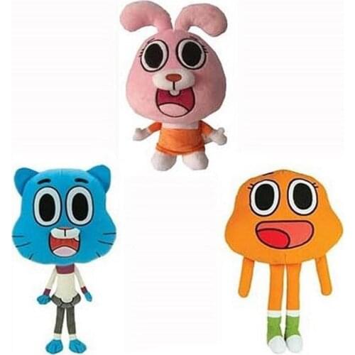 2020 NEW 25cm Cute Cartoon Amazing World Gumballs Darwin Anais Bunny Plush Doll Soft Stuffed Toys Doll Gifts for Children Kids