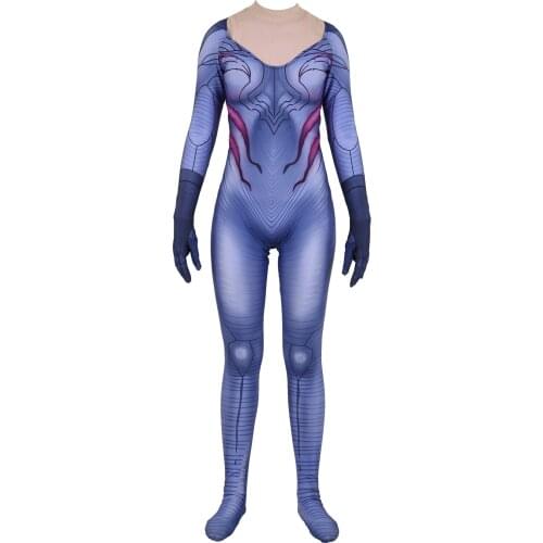 LOL Game Kaisa Cosplay Costume Spandex 3D Printed Superhero Costume Halloween Party Kaisa Cosplay Suit Adults Kids Custom Made