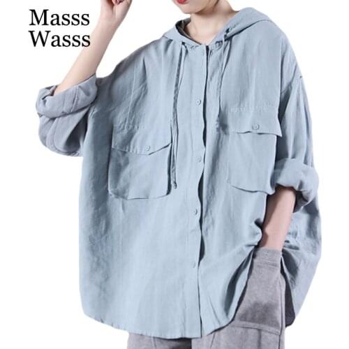 Masss Wasss Womens Hooded Shirts