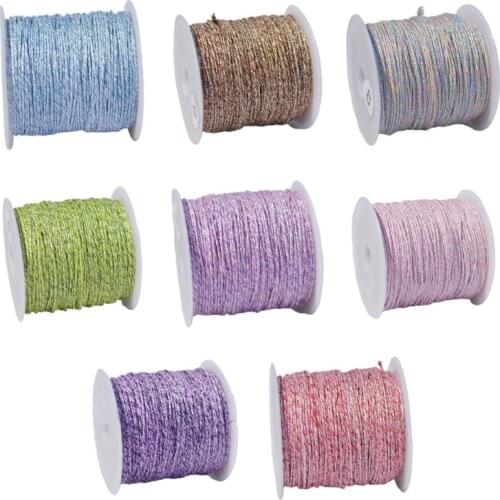 4/8/12 Strands Metallic Embroidery Threads Multicolor Shiny Crochet Knitting Cord Tinsel String DIY Manual Sewing Jewelry Making