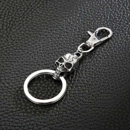 Fashion Keychain Ghost Head Pendant Keychains DIY Skull Jewelry Mens Car Keyring Souvenir Gift