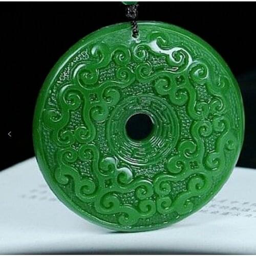 Natural Turquoise Hand-carved Moire Lucky Buckle Jade Pendant Fashion Boutique Men and Women Necklace Gift Accessories