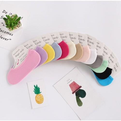 20 pieces = 10 Pairs/lot Invisible Candy Cotton Breathable Socks Women Summer Girls Casual Short Ankle Boat Low Cut Lady Sox