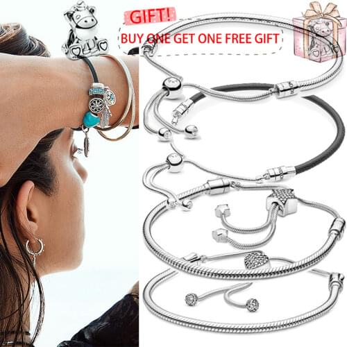 New 925 брелок Silver Pan Bracelet Self Adjusting Star Button Pan Bracelet Is The Most Popular Gift For Women