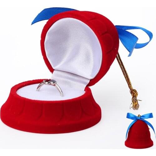 New Red Velet Bells Rings Display Jewelry Box For Women Earing Necklace Bracelet Jewellery Storage Packaging Gift Case 21 Styles
