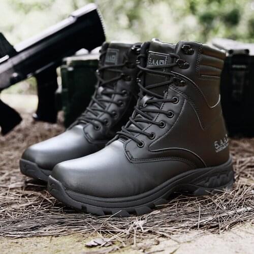 New Winter Military Boots Mens Outdoor Waterproof Desert Boots Tactical Combat Boots Leather And Ankle Boots Safety Work Boots