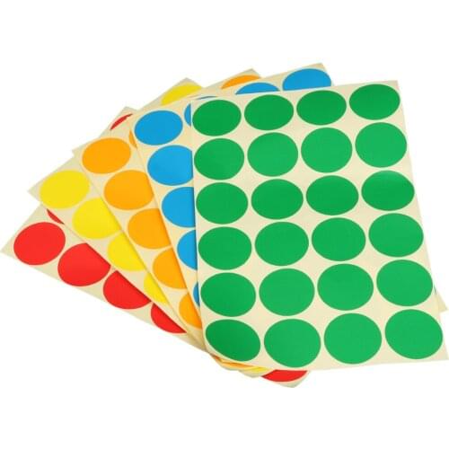 Permanent Adhesive Coding Stickers Round Circle Dots Bright Colors Label Set New for Business, Gifts Bags, Envelope, Weddings
