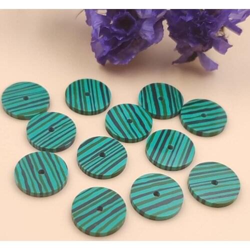 Synthetic Malachite Stone Flat Circle Coin Loose Spacer Beads 8mm 10mm 12mm 14mm 16mm Fashion Jewelry Making