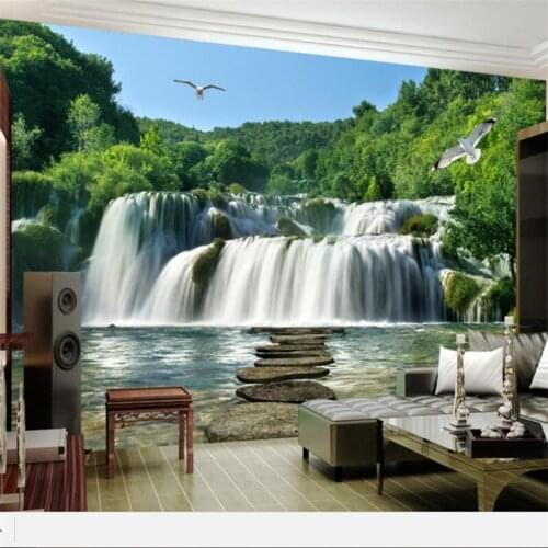 Wellyu Custom photo wallpaper 3d обои large mural landscape waterfall mural landscape living room background wall 3d wallpaper