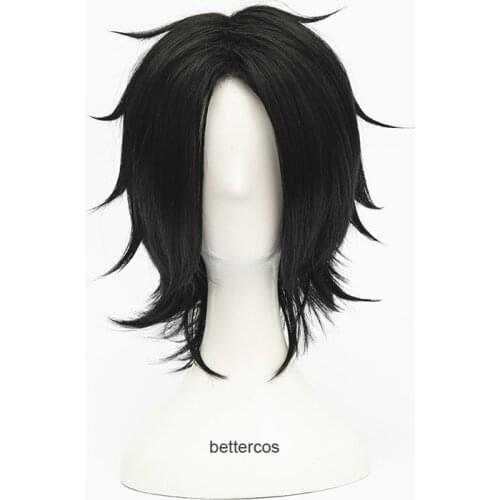Portgas D. Ace Short Black Wig Heat Resistant Synthetic Hair Cosplay Wigs + Wig Cap