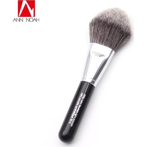 Professional Black short Wood Handle Long Dense Synthetic Hair 50.5 Mini Pro Flawless Light Powder Brush With Plastic Case