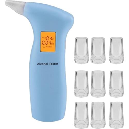 With 10pcs mouths Professional Alcohol Tester Police LCD Display Digital Breath Quick Response for the Drunk Drivers 712T LAMJAD