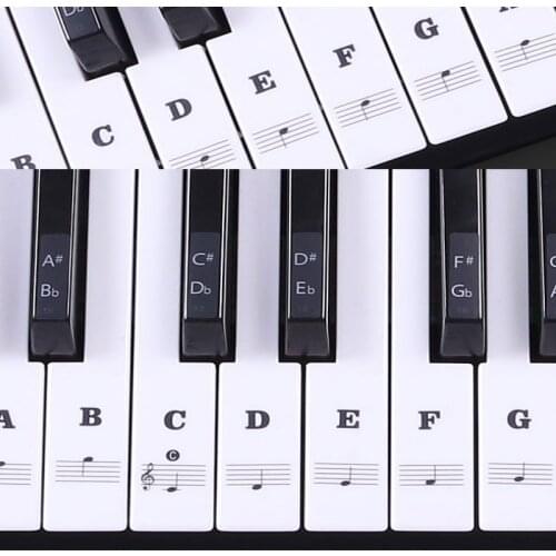 Piano Sticker Transparent Piano Keyboard Sticker 49/61 Key Electronic Keyboard Piano Notes Piano Yamaha For White Keys