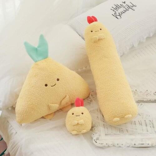 Dropshipping Corner creature Cartoon Sumikko Gurashi Pendant Shrimp Long Body Tempura Soft Stuffed Pillow Fried shrimp pillow