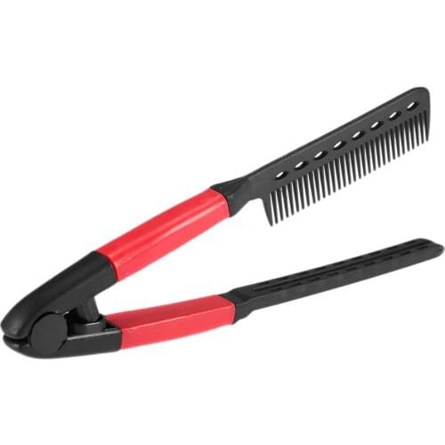Hair Straightener Comb Hair Straightening Comb Brush V Shape Folding Salon Hairdress Styling Tool