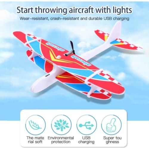 Airplanes Capacitor Electric Hand Launch Throwing Glider Hand Launch Inertial Foam Toy Plane Model Outdoor Toy