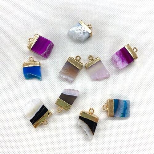 Charm Dangles Irregular Shape Three-color Necklace Earrings Pendant Accessories Made of Natural Stone Pendant Jewelry Wholesale
