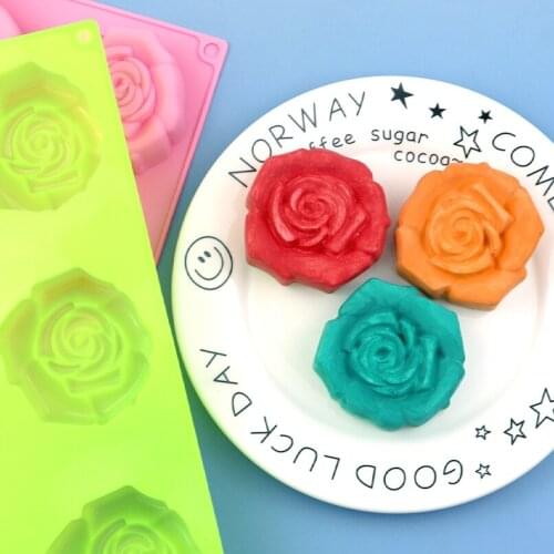 Silicone cake mold 6 cavity three-dimensional rose flower Handmade soap mold DIY Baking Homemade Dessert Jelly Mousse Muffin Cup