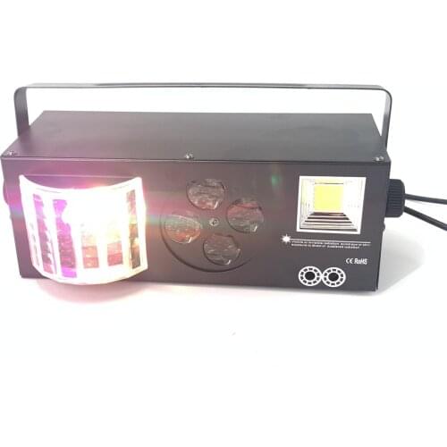 LED Stage Lights DJ Disco light 60W LED Gobo+LED Strobe+Laser+ LED Butterfly 4in1 Effect Light For KTV Disco DJ Party Light Show