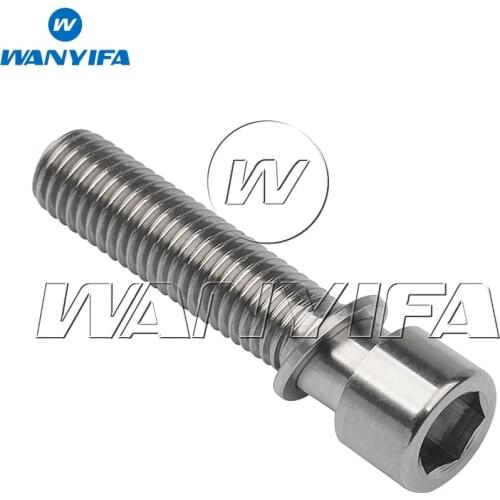 Wanyifa Titanium Bolt M7 x 32mm Hexagon Square Head with Washer Screws 6AL-4V Ti Bolts GRADE 5