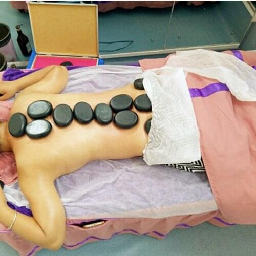 Tontin Hot Stone Massage Set Heater Box Relieve Stress Back Pain Health Care Lava Basalt round massage tool Stones for Health