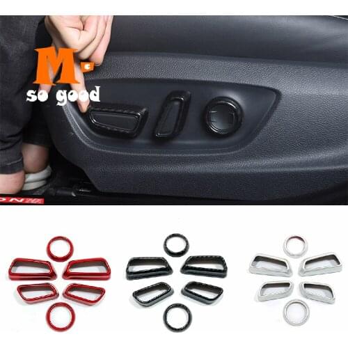 Carbon/Red/Sliver For Toyota Highlander Kluger RAV4 CHR 2021 2022 Trim Accessories Car seat adjustment switch button decor Cover