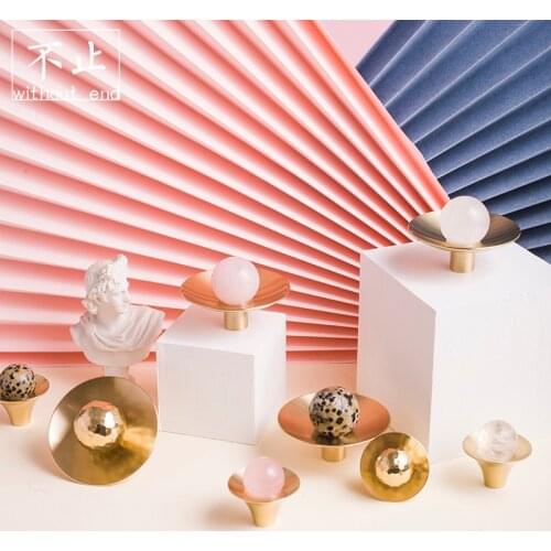 UNIQUE Crystal Hammer Pure Brass Nordic Simple Cabinet Wardrobe Gold Furniture Cabinet Door Handle Crystal Handle