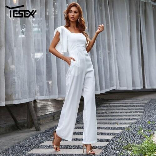 Yesexy Jumpsuit Women Summer 2021 Pure White Boho Elegant Combinations Playsuit Overalls Shorts Loose Fit Bodysuit with Pocket