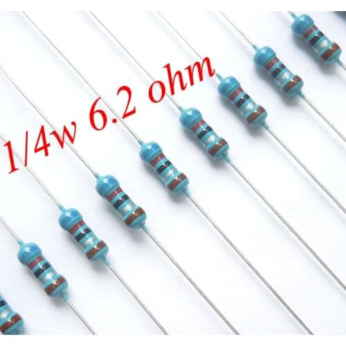 1/4w 6.2 6R2 6r2 ohm 0.25w 100% original brand new Fixed Resistor Metal Film Resistors Resistance +/- 1% (1000pcs)