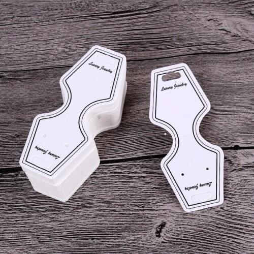 200PCS Multi Color 4.5x10.8cm Paper Cute Stud Necklace HangTag Card Customize logo Jewelry Display Packing Card Necklace Display