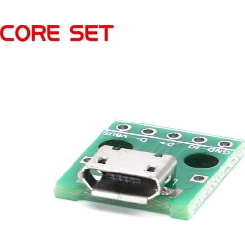 5/10pcs Micro Usb Connector To DIP Adapter 5pin Female Connector Module Board Panel Female 5-Pin Pinboard B Type PCB 2.54 MM