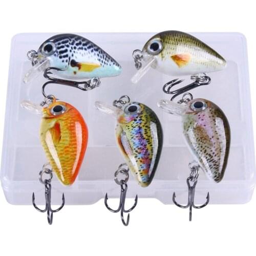 5pcs/set Mini Crank Bait 5pcs Floating Wobblers for Fishing Lure Set of Wobblers Artificial Bait 1.5g Fake Fish Hard Lures