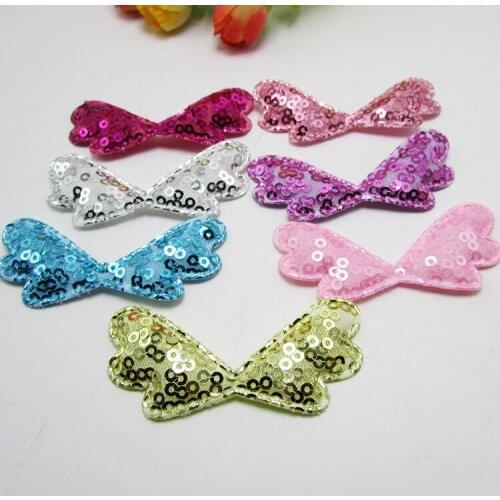 50pcs/lot Glitter princesss wings patches for clothes 3x6cm for Headdress accessories