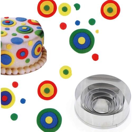 Circular Round & Rose 6Pcs Cookie Cutter Stainless Stell Pastry & Biscuit Baking Cutter Cake Mold Fondant Tools