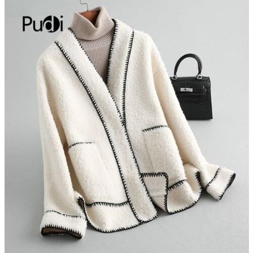 Aorice A19064 Women Winter Simple Style Real Wool Fur Coat Short Jacket Over Size Parka Lady Fashion Genuine Fur Coat Outwear