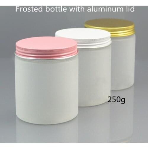 200/250g Cream Jar With Alumina Lid PET Frosted bottle Mask can Cosmectic Bottle Container Empty Food Packing Cans