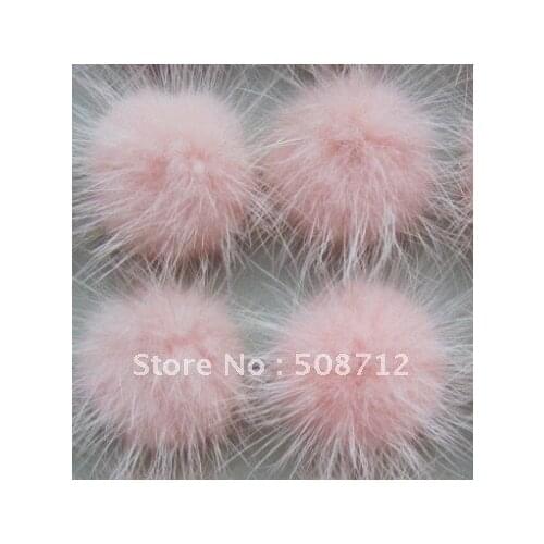 Free shipping!!!! mink fur ball embellishment sew trim for DIY craft hair accessory 30mm light pink