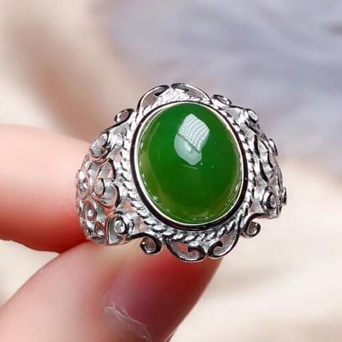 CoLife Jewelry Vintage Jasper Ring for Man 9*11mm Natural Jasper Ring 925 Silver Man Ring Fashion Man Jewelry