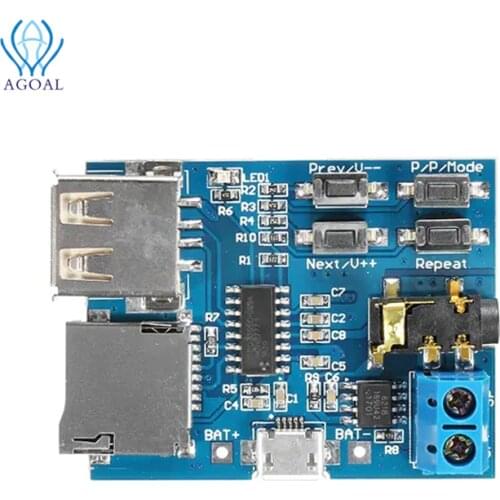 DC 3.7-5.5V MP3 Lossless Decoder Board With Power Amplifier Module TF Card Decoding Player