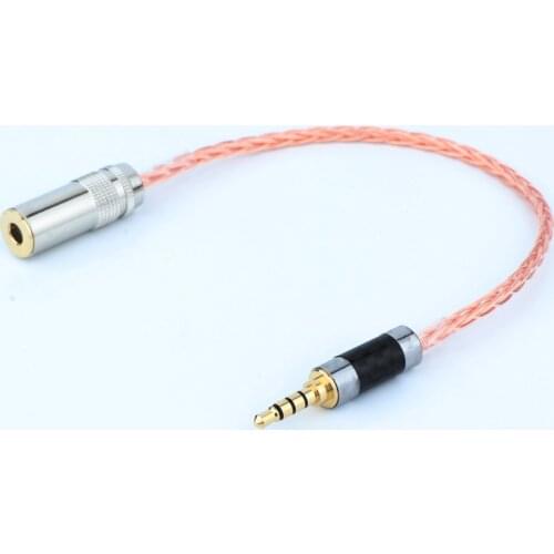 HIFI 3.5 Male to 4.4 Female Adpter With 8 Core OCC Copper Braided Audio Cord For MP3 Music Player