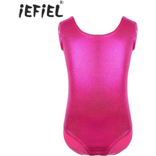 IEFiEL Girls Tutu Ballet Dance Class Turnpakje Shiny Gymnastics Leotard Bodysuit Turnpakje for Kids Costume Ballerina Dancewear